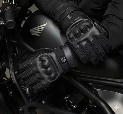 Heated Motorcycle Gloves 2026 with Battery, Touchscreen Fingertips & Knuckle Protection