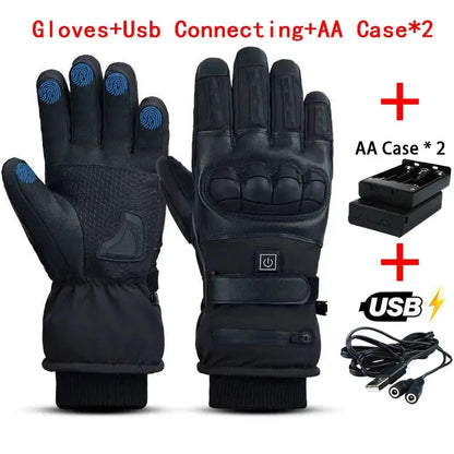 Heated Motorcycle Gloves 2026 with Battery, Touchscreen Fingertips & Knuckle Protection